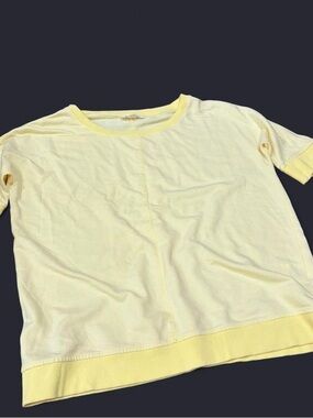Women's Pale Yellow Short Sleeve Tee Blouse